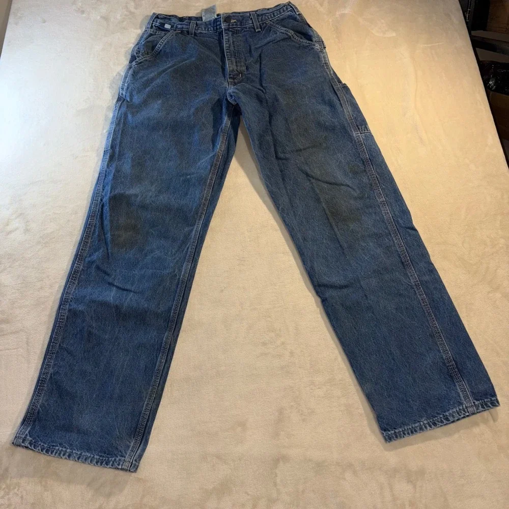 Carhartt FRB13-DNM FR Flame Resistant Carpenter Jeans Blue CAT 2 33x34 Mens